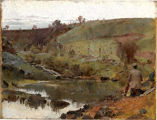 Tom roberts A quiet day on Darebin Creek oil painting picture